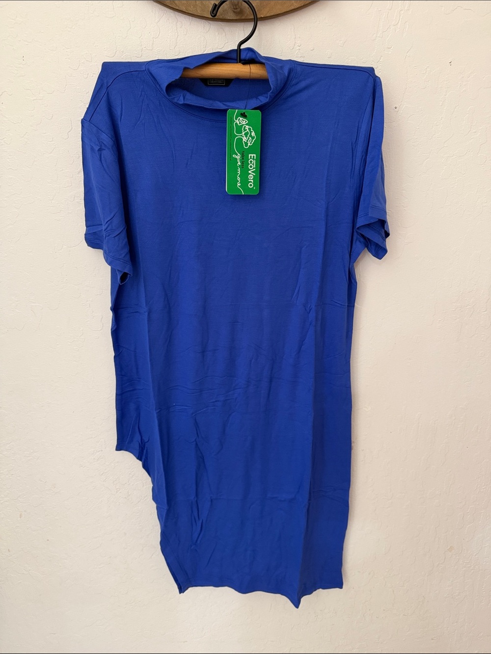 G By Giuliana BLUE Black Label Drama Tunic Dress Open Hip Mock Turtle Neck L - Picture 1 of 4